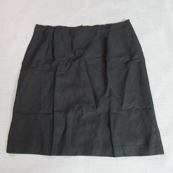 Jennifer & Grace Skirt Women Size 14 Black A-Line Linen Blend Career Office Work - Picture 1 of 9